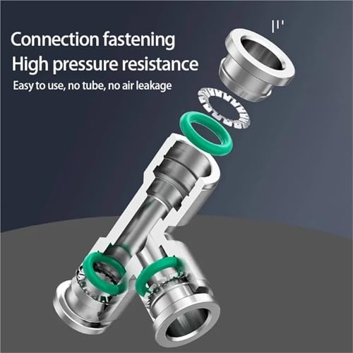 Raccord rapide 8 mm pour tube pneumatique PU et PE, connecteur inox 10 pièces