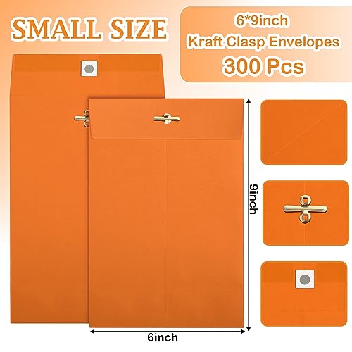 Colarr 300 envelopes com fecho de 15 x 23 cm, envelopes de manilla de 12,7 kg, fecho resistente e fe