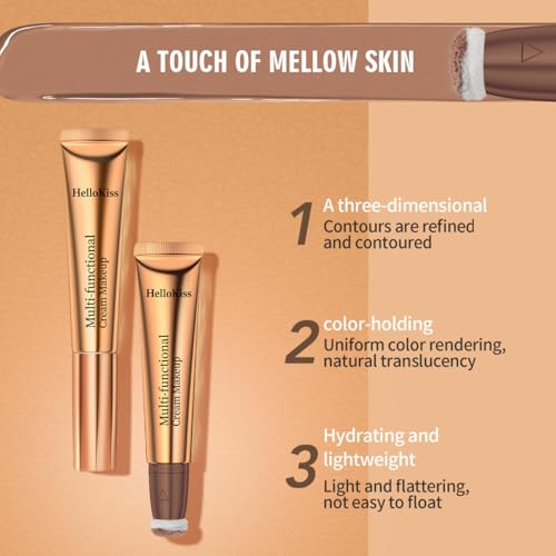 QIC Liquid Contour Stick Waterproof Liquid Bronzer Stick Long-Lasting Cream Contour Makeup for Natural Matte Finish (02 Deep Beige) — view 2