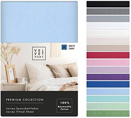 VelvetHome Dziecięce Prześcieradło z gumką 60x120cm | 100% Bawełna czesana | Made in EU | 165gsm | Prześcieradło 60x120 | na łóżeczko dziecięce 60x120 | Jakość Premium | Piękne Kolory