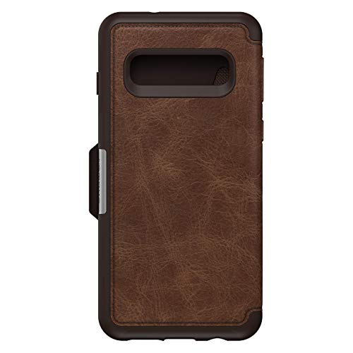 OtterBox Strada Etui - Elegante, sturzsichere Folio Schutzhülle aus echtem Leder für Galaxy S10, braun