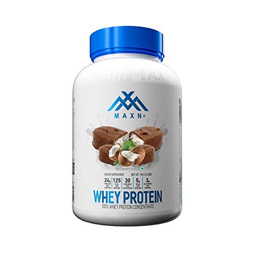 MAX N Whey Protein Concentrate/Isolate - Flavoured Powder For Muscle Growth (Bounty, 1 Kg)