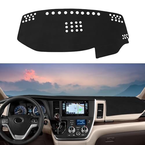Rilsen Dashboard Cover Mat Custom Fit for 2015 2016 2017 2018 2019 2020 Toyota Sienna Dash Cover Nonslip Dash Mat Protector Sunshade No Glare Black by Rilsen - Used condition - US$30.08