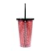 Silver Buffalo WWE Bella Twins Double Trouble Plastic Cold Cup with Lid and Straw, 16-ounces, Red