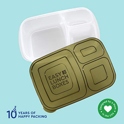 Easylunchboxes® - Bento Lunch Boxes - Reusable 3-Compartment Food Containers For School, Work, And Travel, Set Of 4, Urban #TOP4