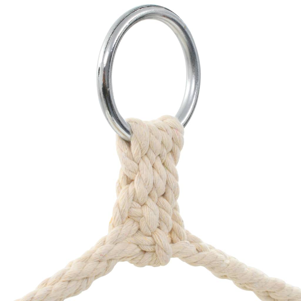 Mangloder - Poltrona sospesa color crema, 100 x 80 cm, in cotone e poliestere, salvaspazio, portatile, stabile, per giardino, balcone, terrazza, spiaggia, campeggio, fino a 110 kg