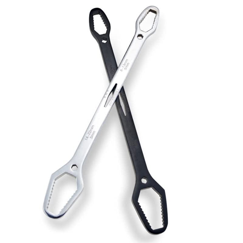 Llaves, llave inglesa ajustable, llave ajustable de doble extremo, multifuncional, llave universal de 8 mm, 22 mm, herramientas de reparación de llave universal de acero al cromo vanadio, llave de