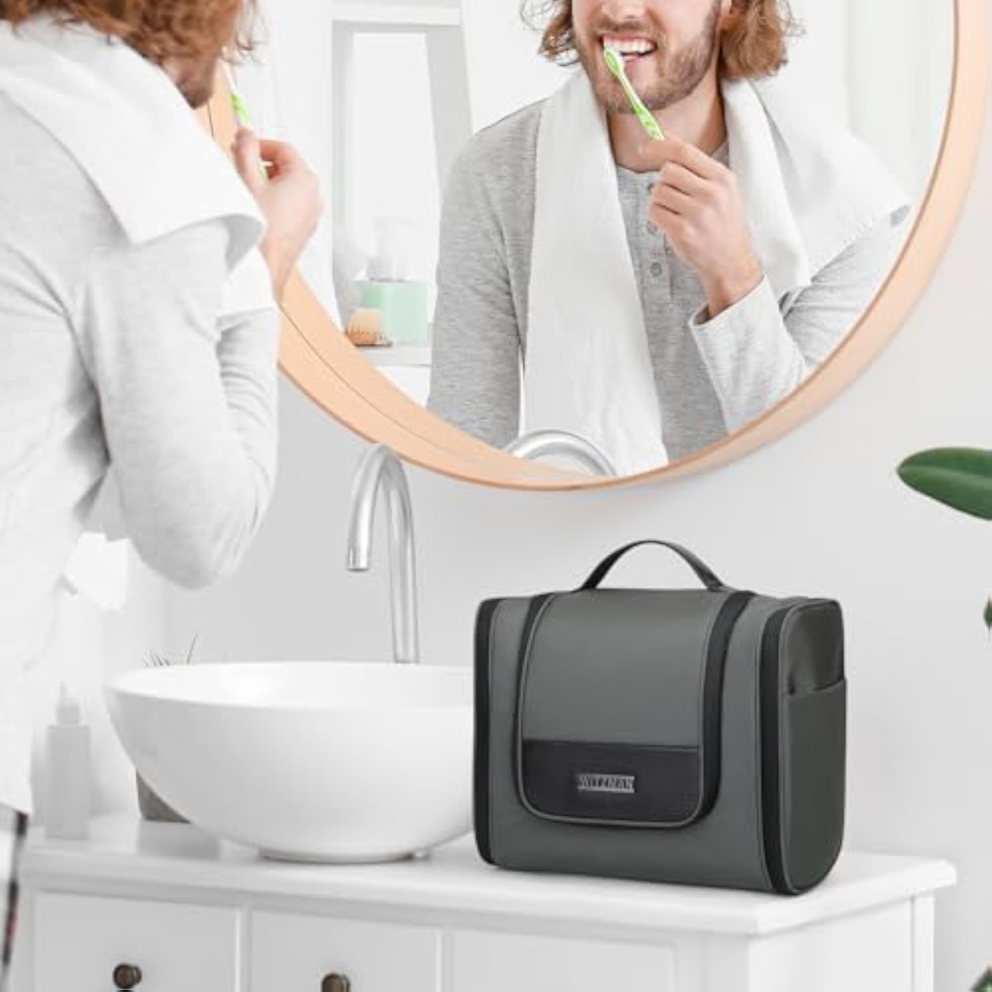 Large Hanging Toiletry Bag for Men, Water-Resistant