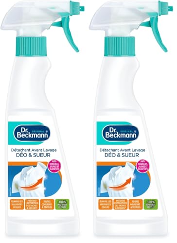 Dr. Beckmann Détachant Avant Lavage Déo & Sueur | Ultra efficace sur les traces jaunes et blanches | 250 ml (Lot de 2)