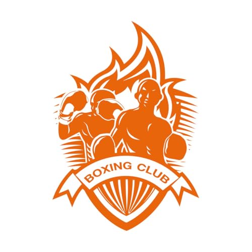 ensemble de logos de boxe Stickers muraux en PVC 36x51.5cm Personnalisation Orange