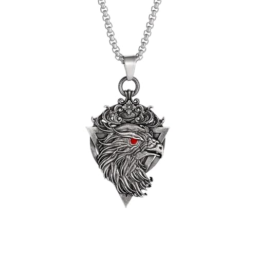 Collier homme punk aigle couronne idée cadeau anniversaire original