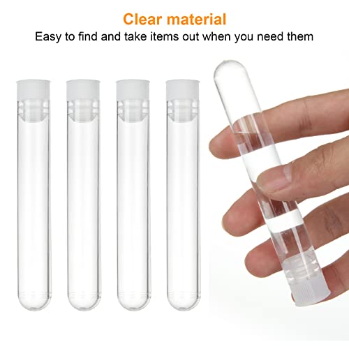 DIRBUY 250Pcs Test Tubes with Caps, 16x100mm Plastic Test Tubes with Caps for Scientific Experiments, Bath Salts, Candy Storage, Party Favors, Halloween - Thumbnail 5