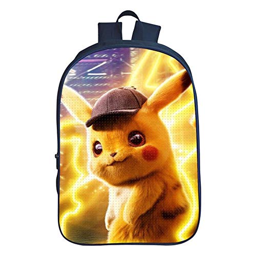 Backpack Mochila para Niños Escolar Primaria Detective Pikachu para 6 12 Años G