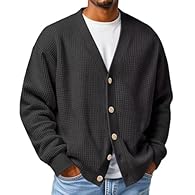 MATERIAL:Men's casual cardigan sweaters are supported by high quality fabric which is soft. Make you feel comfortable and stay warm in the cold FEATURES:This men's cardigan sweater with buttons are stylish in design, Waffle texture, V-neck, long slee...