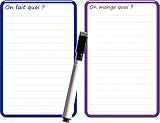 CODEX ACTION Pense bête magnétique frigo effaçable Double Message 'on Fait Quoi' et 'on Mange Quoi' 15x21 cm A5 avec marqueur effaçable magnétique - Tableau - Messages, liste à Faire, Pense bête