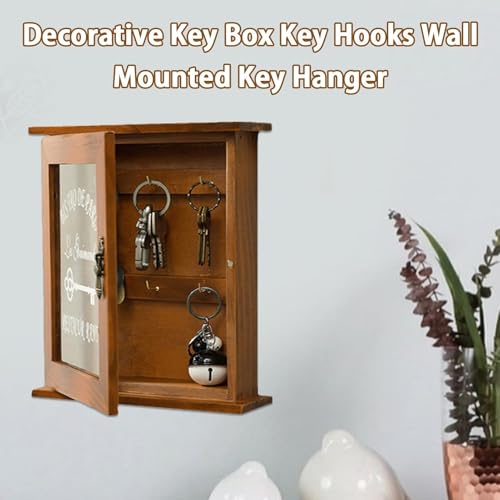 Miniatura 5 de Porta Llaves De Madera Para Montaje En Pared, Caja De Llaves, Decoración De Pared, Marrón