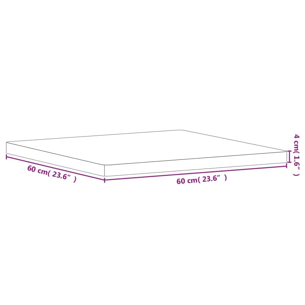 Piano da tavolo 60 x 60 x 4 cm, quadrato, legno massello di faggio laccato, per tavolino da caffè e progetti di mobili fai da te, ricambio durevole per scrivania