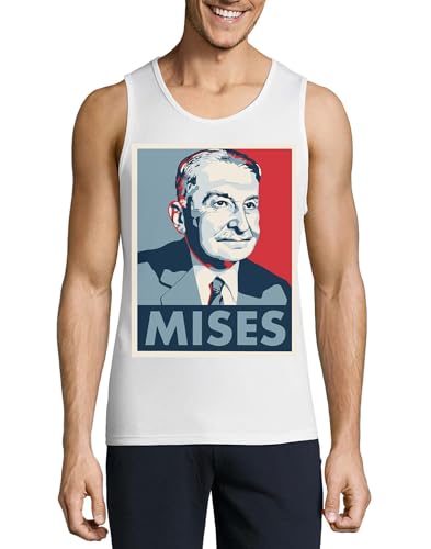 Débardeur Ludwig von Mises coton homme t-shirt sans manches blanc pop art