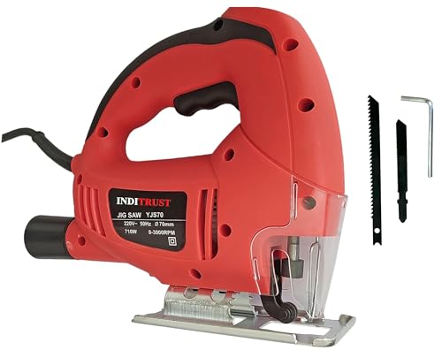 Inditrust Electric Jigsaw Machine 700W WITH 6 MONTHS WARRANTY with 1PC wood and 1PC metal cutting blade Variable Speed 100% Copper Winding Jig Saw