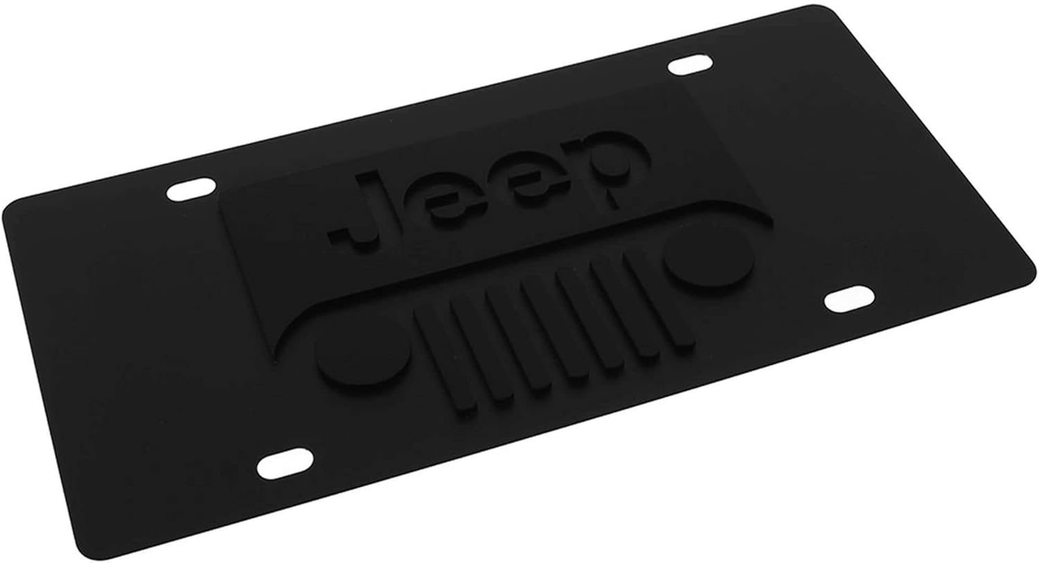 Logo License Plate Compatible for Jeep (Carbon Black)