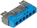Legrand 004815 Bornier de Répartition IP2X Neutre, 1 Connexion, 10mm² à 35mm², 62mm Longueur, Bleu