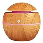 Umidificador de Ar Difusor de Aromas Ultrassônico 200ml - Óleos Essenciais, Luz LED, Bivolt - Silencioso e Portátil para Casa e Escritório (Madeira Claro)