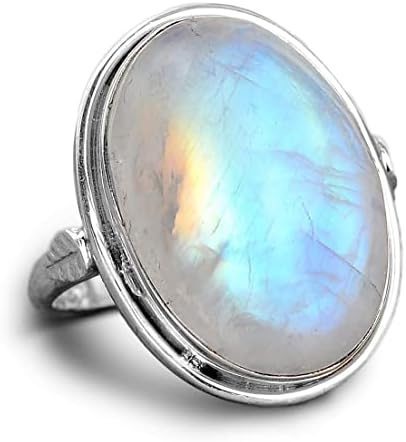 Boho-Magic Sterling Silver Moonstone Ring for Women Oval Gemstone Boho jewelry (8)