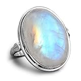 Boho-Magic Sterling Silver Moonstone Ring for Women Oval Gemstone Boho jewelry (7)