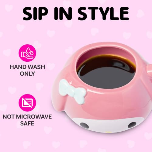 Image of Silver Buffalo Sanrio Hello Kitty and My Melody, 3D Sculpted Mug, 20oz | Hello Kitty and Friends, Ceramic, 0.59 Liters