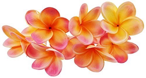 Lot de 10 tiges de fleurs de frangipanier artificielles en latex pour bouquet de fleurs de mariée, décoration, fête