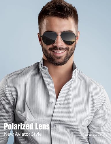 LUENX Aviator Sunglasses for Men Women Polarized Trendy Sun Shades UV 400 Protection2