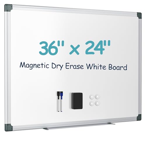 VUSIGN 36" x 24" Magnetic Dry Erase Board for Wall with Aluminum Frame