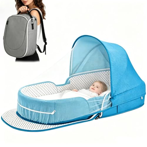 Portable Travel Baby Bed with Mosquito Net, Lightweight and Foldable