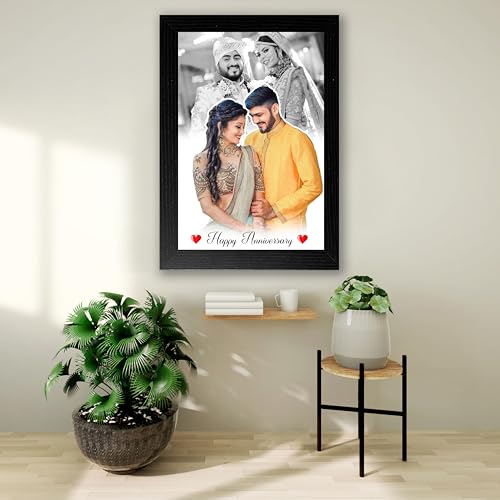 Image of Shrikant Art Personalized Anniversary Photo Frame | Custom Couple Frame with Name & Photo | Romantic Gift for Husband Wife | Wedding Memory Frame with Message