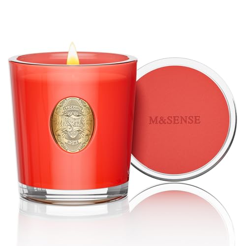 M&SENSE Duftkerzen im Glas Wassermelone,290g Candle Duftkerze Natürliche Soja-Kerze,Bunte Kerzengeschenke für Frauen & Männer,Aromatherapie Kerze zur Entspannung,10.2 oz 55 Stunden Brenndauer