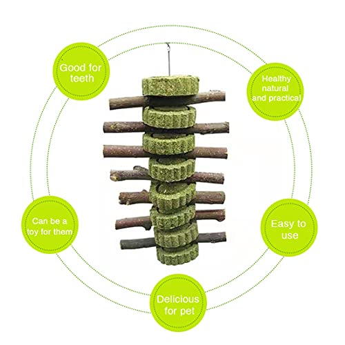 BAQI Bunny kauwspeelgoed, appelhouten stokjes met natuurgrascake, konijntje, hamster, kauwspeelgoed, tandenknirels… - Image 7