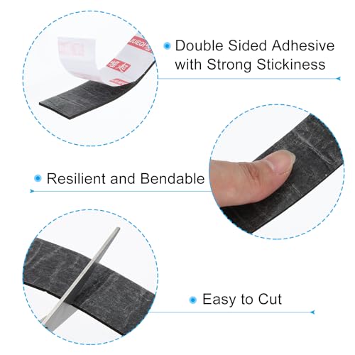 Image of PATIKIL 3 /8 inch W x 1 /8 inch T x 16.4Ft Double Sided Foam Tape, EVA Multipurpose Self Adhesive Weather Sponge Stripping for Home Decorations, Card Scrapbooking DIY Craft Project, Black