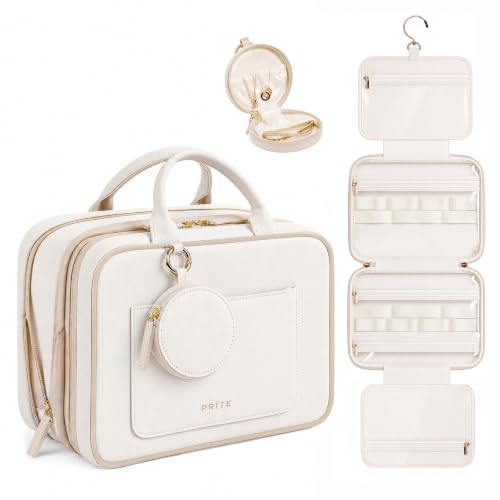 Prite Expandable Toiletry Bag Waterproof Hanging Travel Makeup Organizer