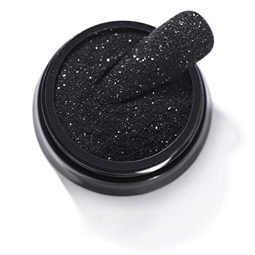 1 Box Laser Shining Zucker Nagel Glitter Pulver Nail Art Pigment Staub Maniküre Dekorationen Schwarz Weiß Cover