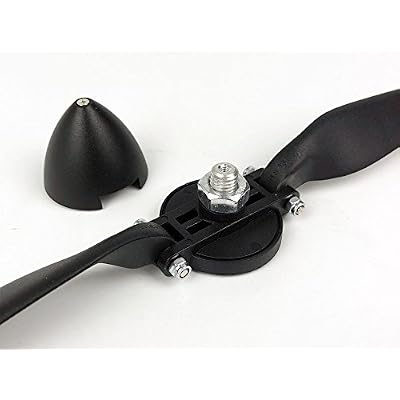 RC Folding Propeller 6 7 8 9 10 11 12 13.5 14 15.5 16.5 w/Different Spinner Size and Motor Shaft Diameter 3.0 3.17 4.0 5.0 with Plastic Nylon Spiner Cap (63, Shaft 3.0)