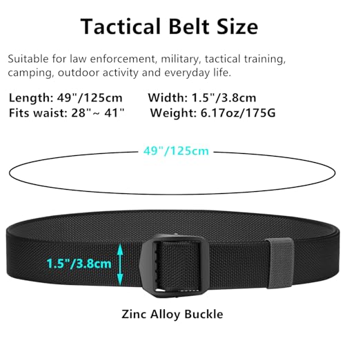 3-Packs Tactical Convertible TDU Belt, Military Style Heavy Duty Nylon Webbing Waist Belt, Breathable, Fade-and Fray-Resistant3
