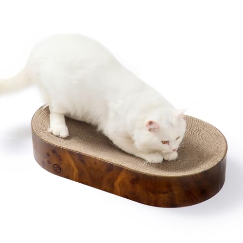 猫壱 バリバリボウルXL オーバル 爪研ぎ ダークブラウン（Amazon）
