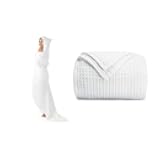 Adult Blanket Hooded Towel and 100% Cotton Waffle Weave Throw Blanket Bundled