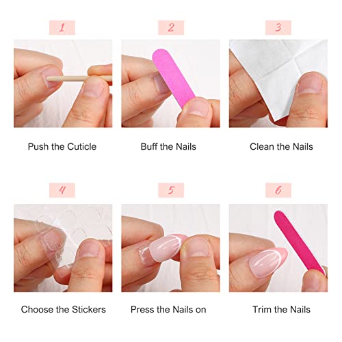 Morily Orange French Tip Press On Nails Short Square 24Pcs Clear Pink Fake Nails With Design Acrylic Yellow Stick On False Nails Artificial Glossy Full Cover Fingernails For Women (Clear Pink Orange) #TOP5