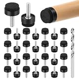 30 Stück Filzgleiter M6 Gewinde, Verstellbare Möbelgleiter mit Drill, Ø19 mm Stuhlgleiter, Filzgleiter Schrauben Bodenschoner für Stuhl Tisch, Schrank, Stuhl, Möbel
