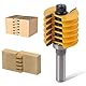 Professioneller Fingergelenk-Fräser-Bit, 1/2in Finger Joint Router Bit, Holzbearbeitungs-Fingerfräser, Holzbearbeitungswerkzeug mit 5 einzelnen Fingerschneidern für Holzbearbeitung