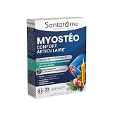 Santarome Bio - Myostéo - Confort Articulaire | Complément Alimentaire |Souplesse & Mobilité Articulaire - A base de plantes - Glucosamine, Chondroïtine, Curcuma | 20 Ampoules | Made In France | Végan