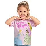 Disney Princess Koszulka Dla Dziewczynki, Koszulka Dla Dziecka Z Cinderella, Bellą, Ariel I Jasmine, Ubrania Dla Dziecka, 116