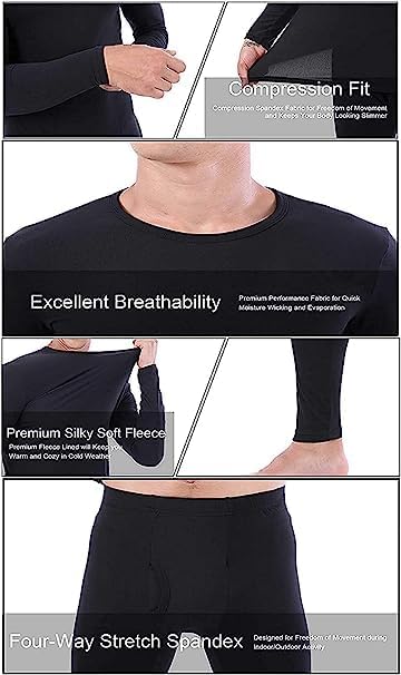 2 Pack Men's Thermal Underwear Bottoms Long Johns for Men Baselayer Athletic Thermal Pants Ultra Soft Leggings Tight - Image 4