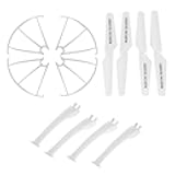 Spare Parts Propellers, Propeller Guards and Landing Skid for Cheerwing Syma X5SW X5SW-V3 Drone (White)